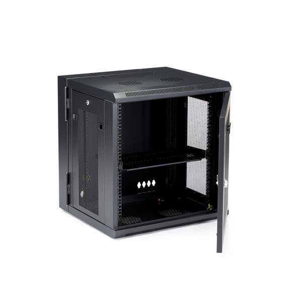 12U Wall-Mount Server Rack Cabinet - Hinged Enclosure - Up to 16 in. Deep