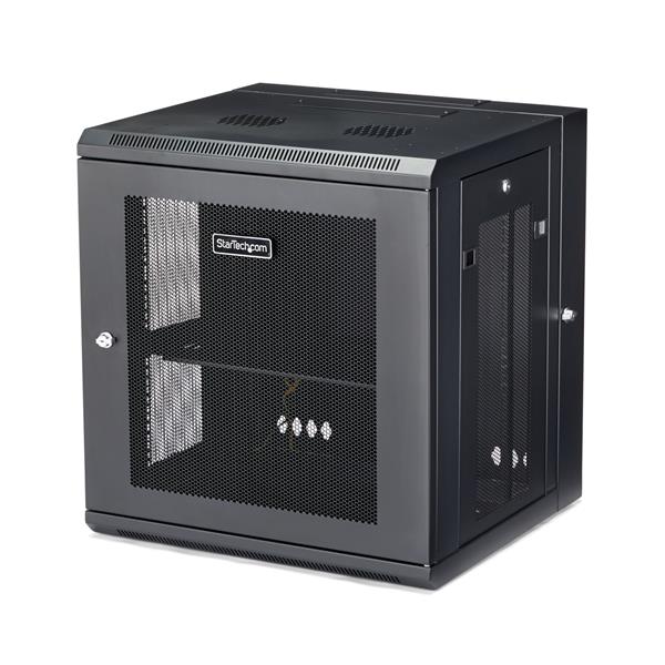 12U Wall-Mount Server Rack Cabinet - Hinged Enclosure - Up to 16 in. Deep