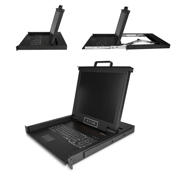 Rackmount KVM Console - 1U 17" LCD VGA KVM Drawer w/Cables USB