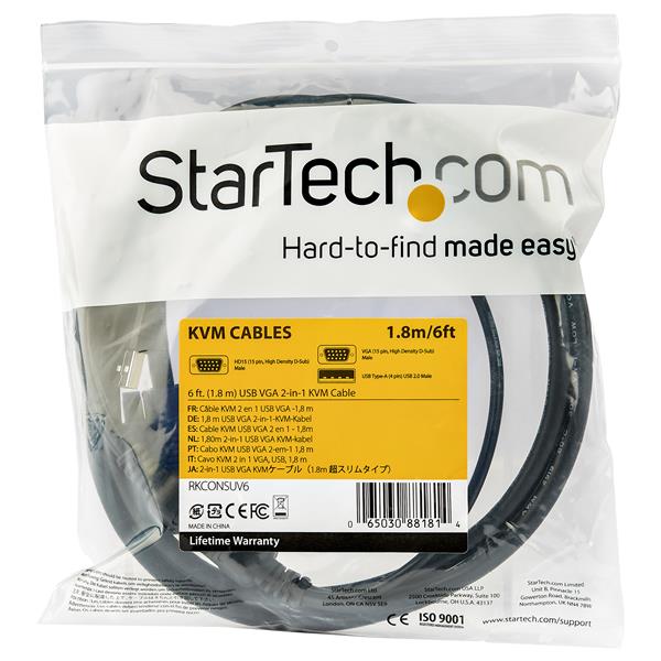 3m / 10'USB KVM Cable for Rackmount Consoles - VGA and USB