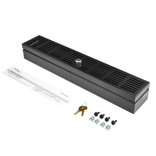 2U 19" Rack Mount Security Cover Locking Panel for Server Rack