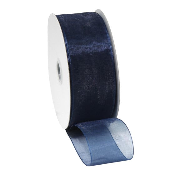 Ribbon Woven edge Organza Royal Blue