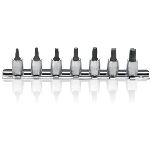 Koken RS2025 Torx Socket Set On Rail 7pc 1/4"Dr T10-T40