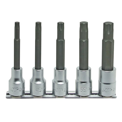 Koken RS4025/5IP Torx Plus Bit Socket Set on Rail 5pc 1/2"Dr 40IP-60IP 100mm