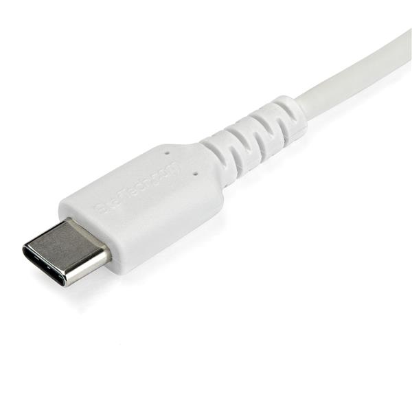 2m USB C Charging Cable - Durable Aramid Fiber M/M 60W White