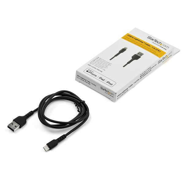 1m 3.3 ft USB to Lightning Cable - Apple MFi Certified - Black
