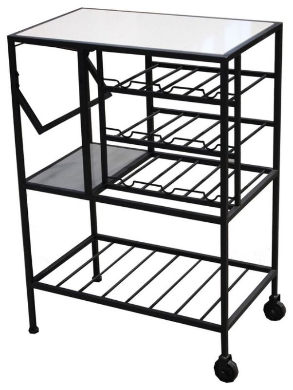 Wine Trolley - Marble / Steel