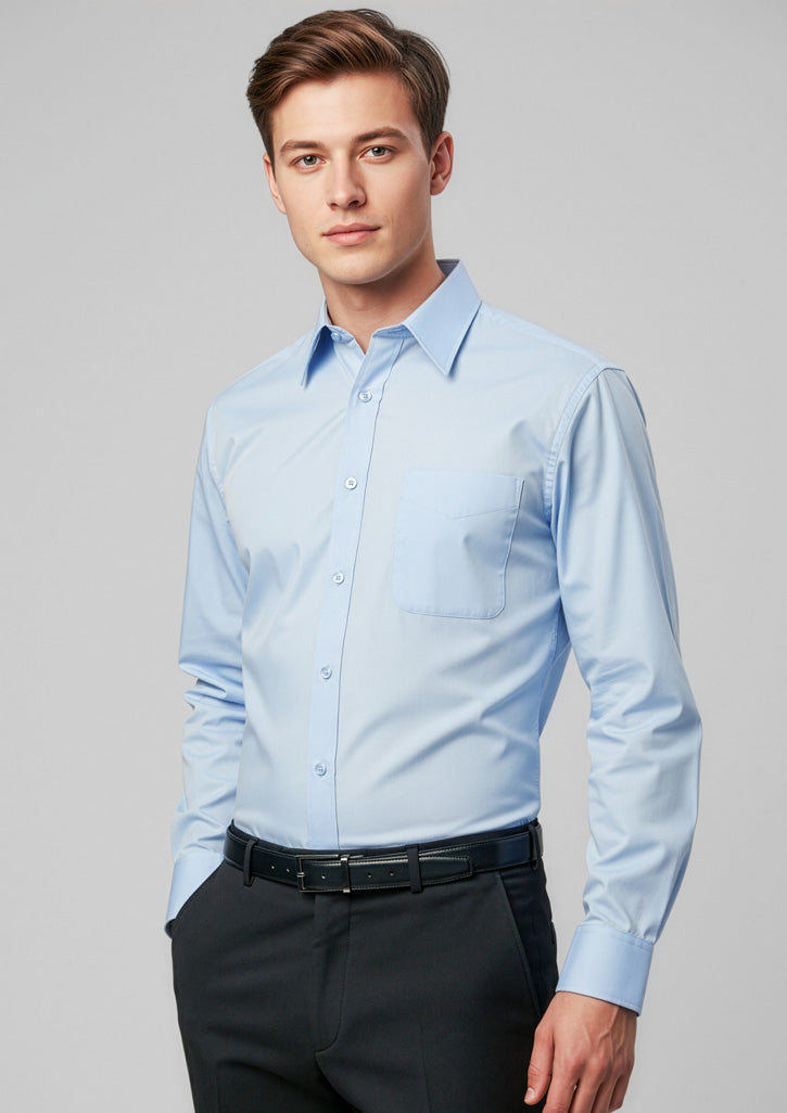 Base Mens Long Sleeve Shirt - Blue