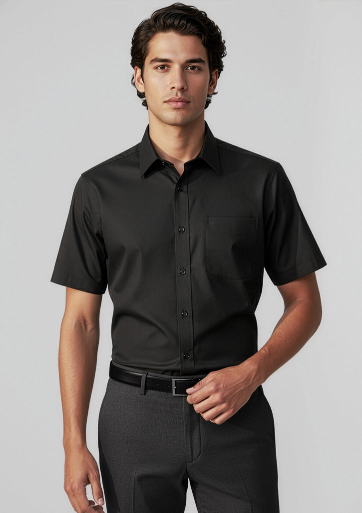 Base Mens Short Sleeve Shirt - Black