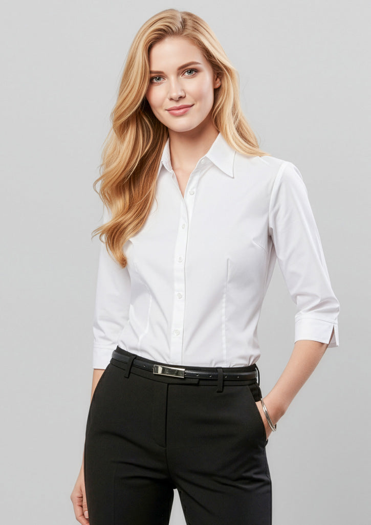 Base Womens 3/4 Sleeve Shirt - Black