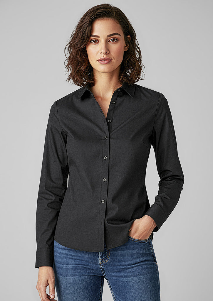 Memphis Womens Long Sleeve Shirt - Grey Smoke