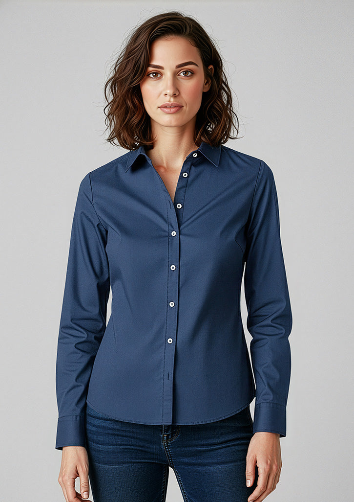 Memphis Womens Long Sleeve Shirt - Mineral Blue