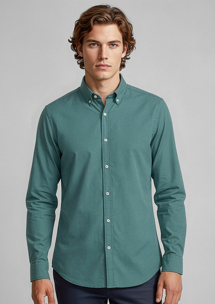 Memphis Mens Long Sleeve Shirt - Jasper Green