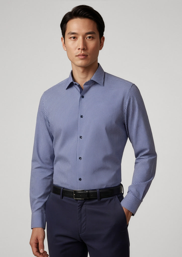 Edge Mens Long Sleeve Shirt - Blue