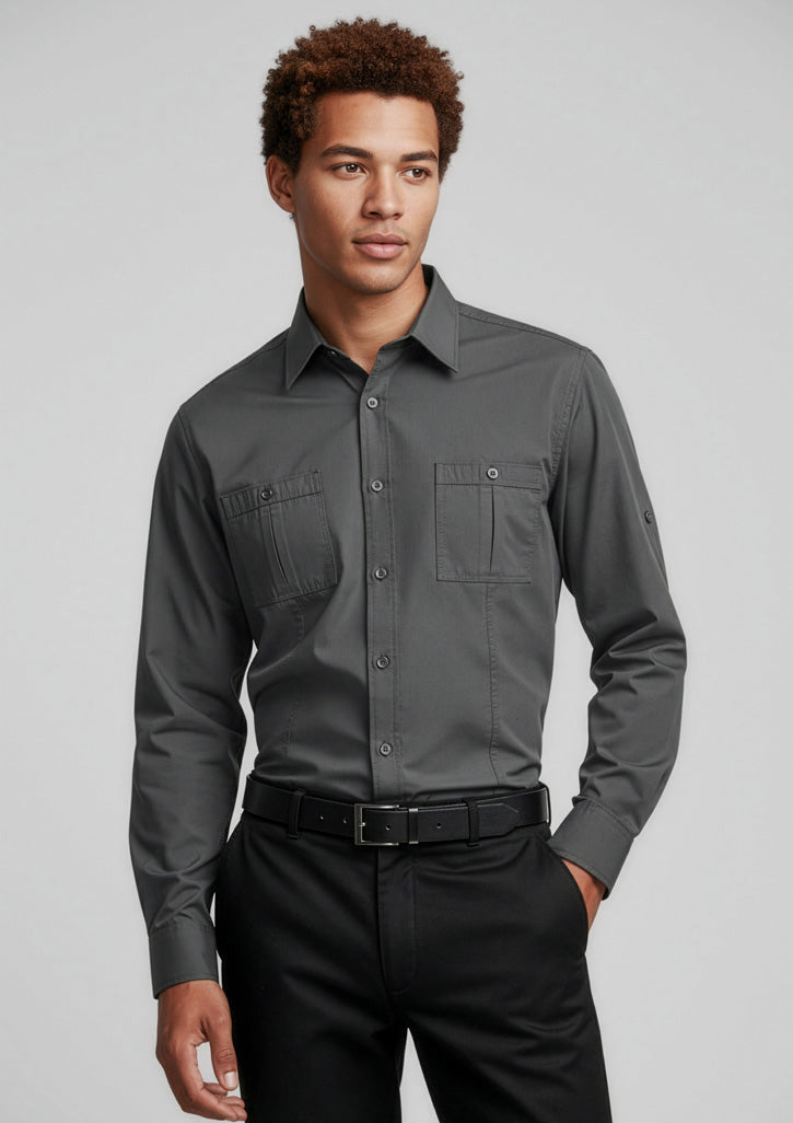 Bondi Mens Long Sleeve Shirt - Navy