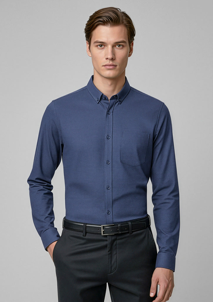 Soul Mens Long Sleeve Shirt - Rust