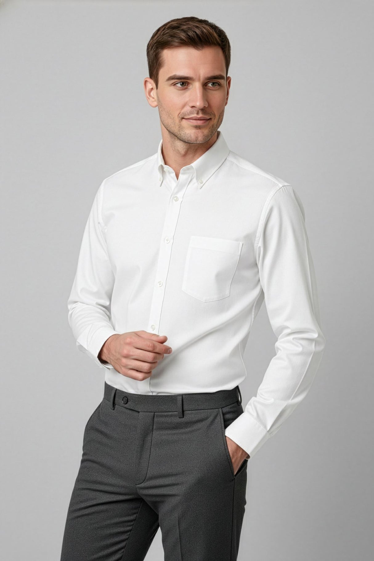 Dalton Mens Long Sleeve Shirt - White
