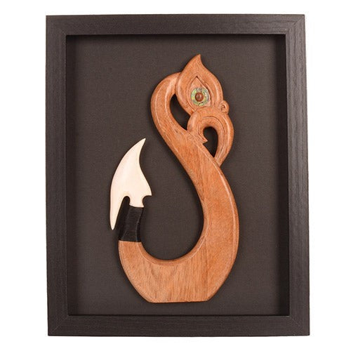 Shadow Box Wall Art with Wood Manaia (17.5 x 22.8 x 3cm)