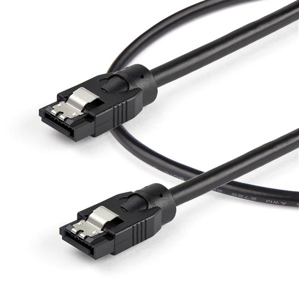 0.6 m Round SATA Cable - Latching Connectors - 6Gbs SATA Cable