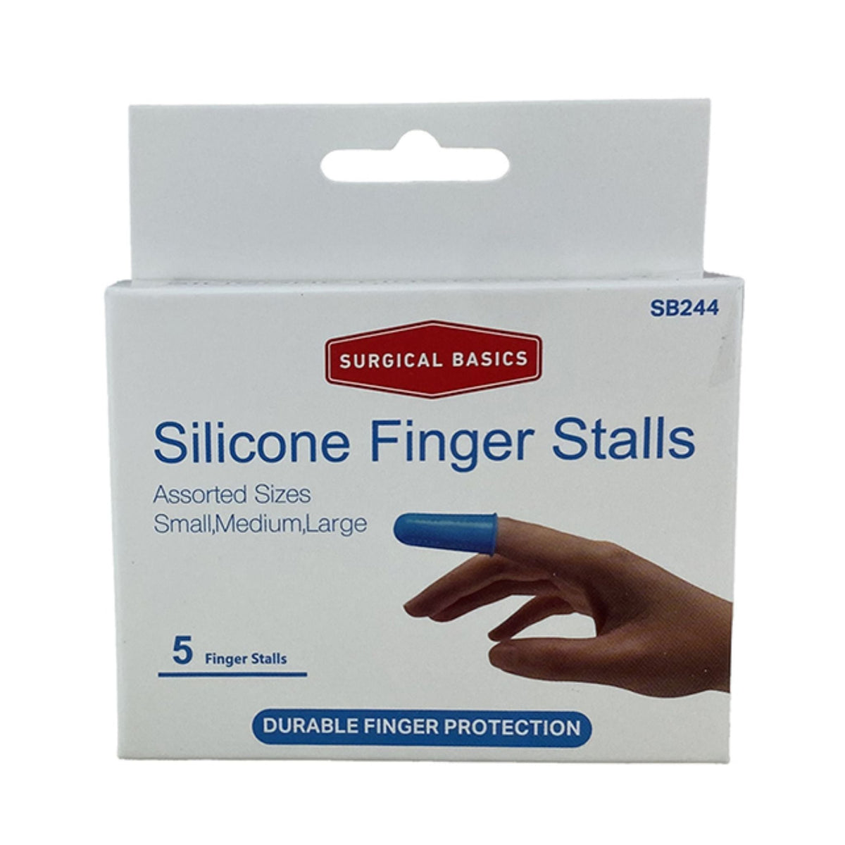 Surgical Basics Silicone Finger Stalls 5pc Display 6pc