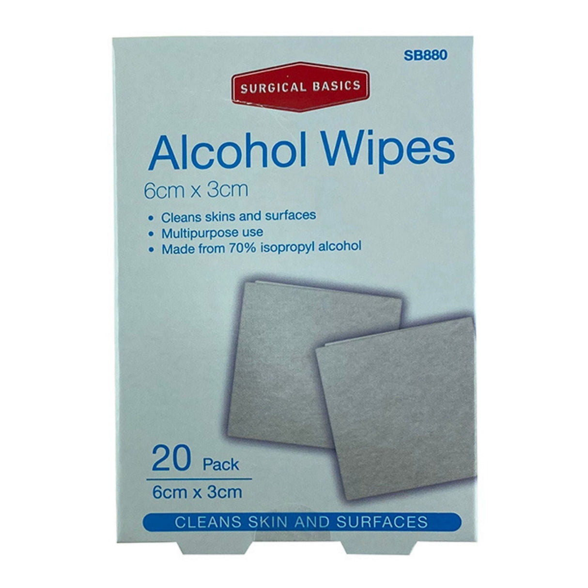 SB Alcohol Wipes 20pk Disp - 6pcs