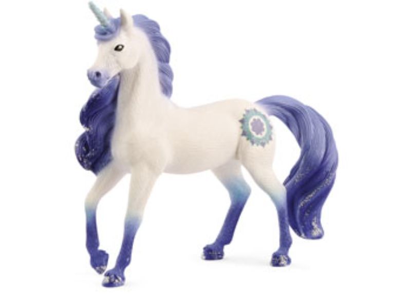 Colorful Mandala Unicorn Stallion from Schleich, crafted for imaginative play and fantasy adventures.