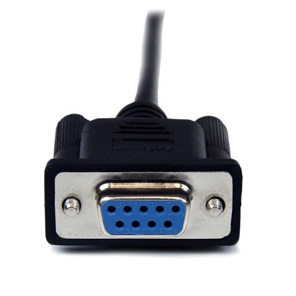 1m Black DB9 RS232 Serial Null Modem Cable F/M
