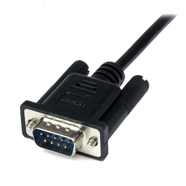 2m Black DB9 RS232 Serial Null Modem Cable F/M