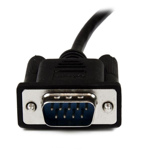 2m Black DB9 RS232 Serial Null Modem Cable F/M