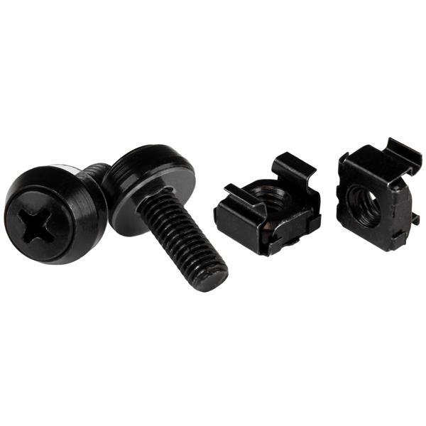 M6 x 12mm - Screws and Cage Nuts - 50 Pack, Black