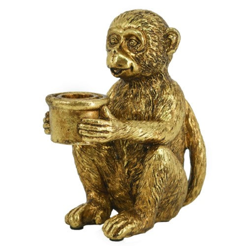 Whimsical monkey bowl holder in polyresin, measuring 11.5x8x13.5cm, perfect for snacks and adding charm to your table.