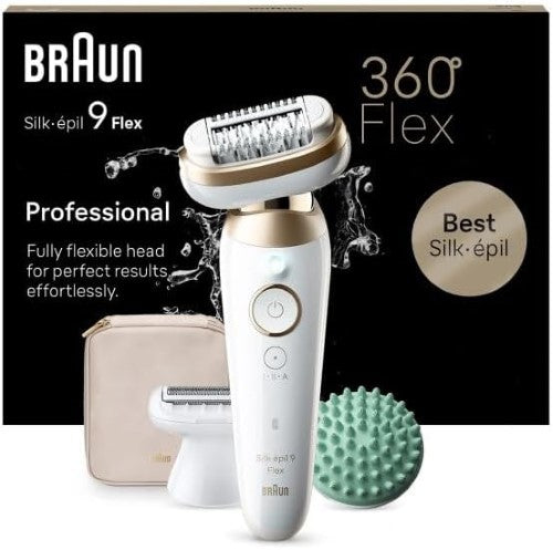 Epilator- Braun Silk-épil 9 Flex 9-071 3D Tinted Gold + 5 Extras