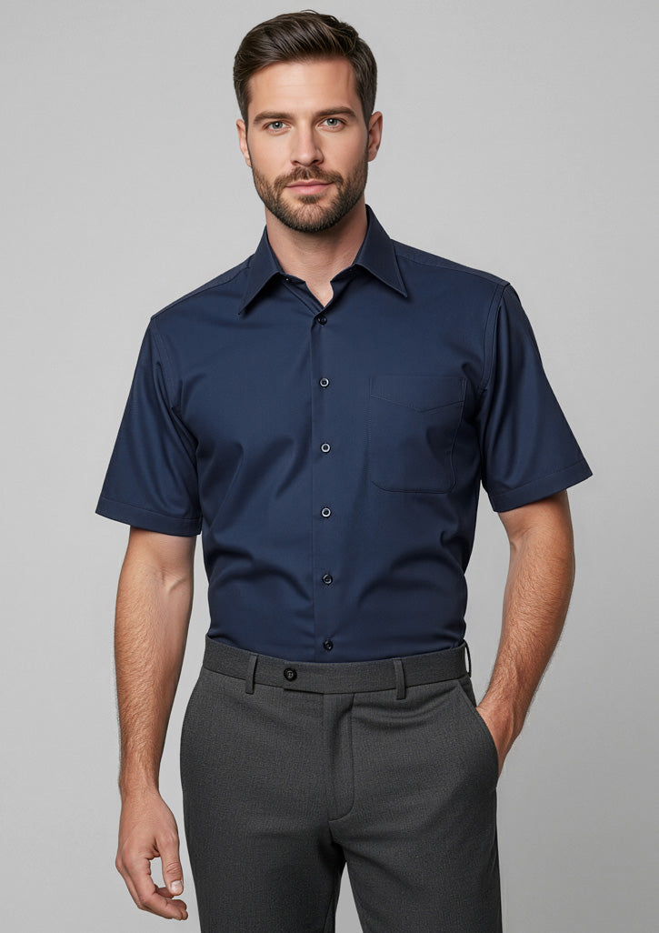Metro Mens Short Sleeve Shirt - Navy