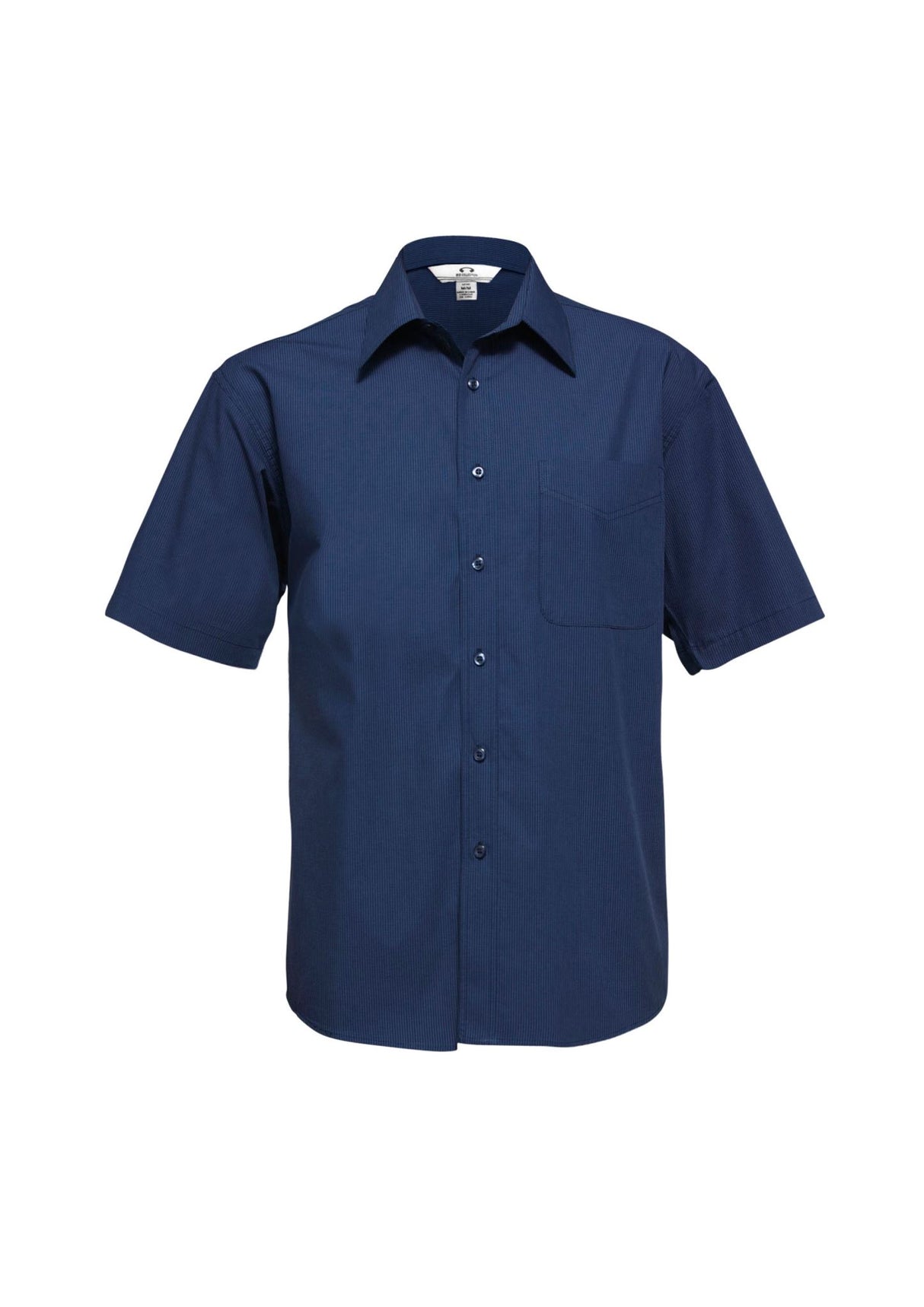 Micro Mens Check Short Sleeve Shirt - Navy
