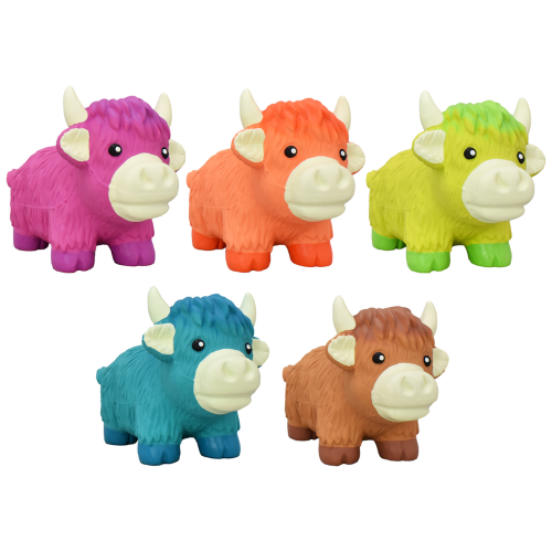 Dog Toy - Latex Highland Cow Assorted (17cm)