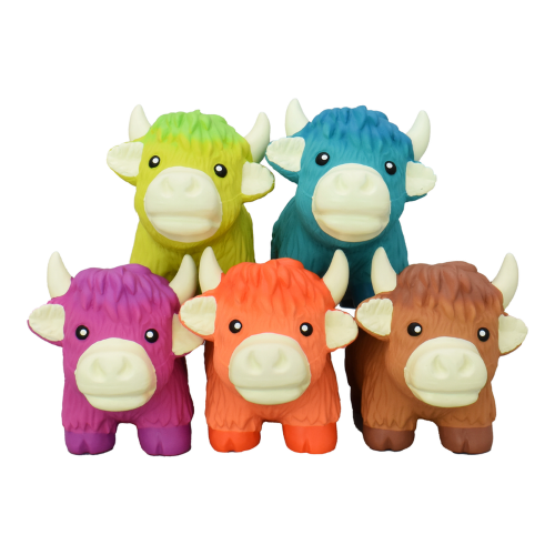 Dog Toy - Latex Highland Cow Assorted (17cm)