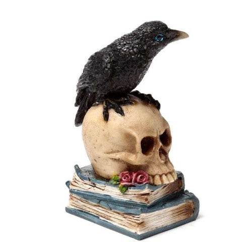 Ornament - Crow Perched on Skull & Books (Set of 2 Asstd)