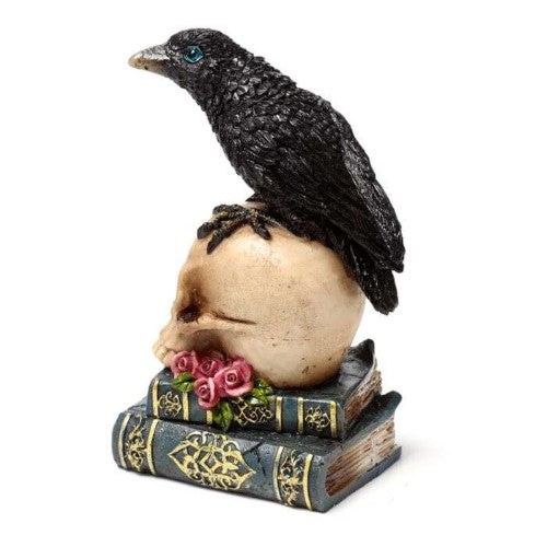Ornament - Crow Perched on Skull & Books (Set of 2 Asstd)