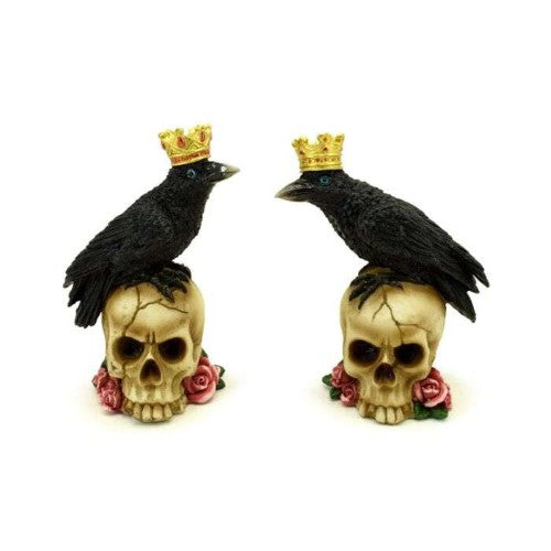 Ornament - Crowned Crow on Skull & Roses (Set of 2 Asstd)