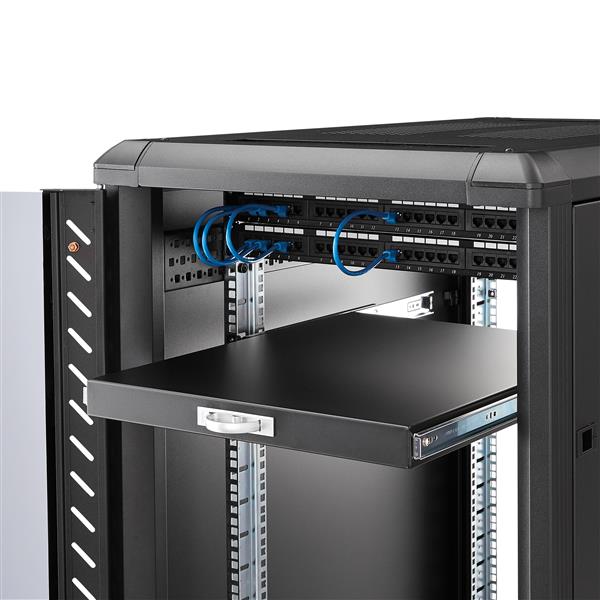 55cm (22in) Black Deep Sliding Server Rack Cabinet Shelf