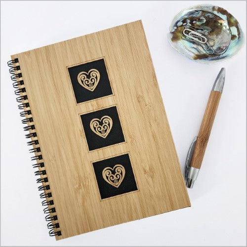Small Bamboo Journal Square: Koru Heart Small Bamboo Journal