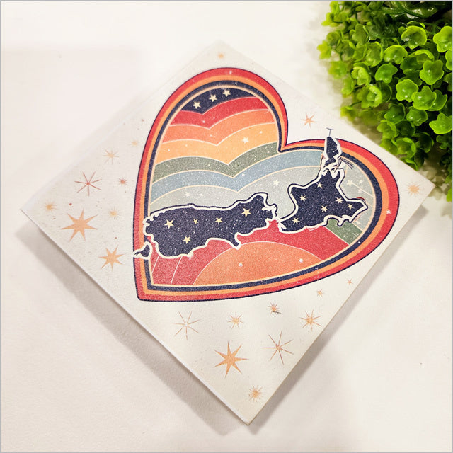 Plywood Art Block - NZ Map Square (12 x 12cm)