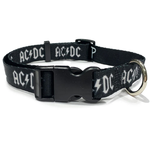 Dog Collar - ACDC Black & White Logo Large (38-60cm)