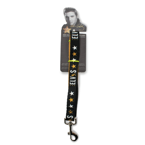 Dog Lead - Elvis Dancing Black & Gold (183cm)