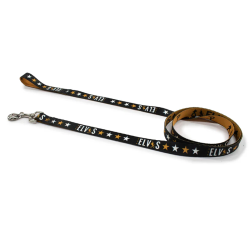 Dog Lead - Elvis Dancing Black & Gold (183cm)