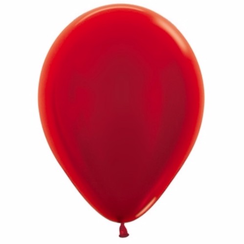 12cm Metallic Pearl Red Latex Balloons  - Pack of 50