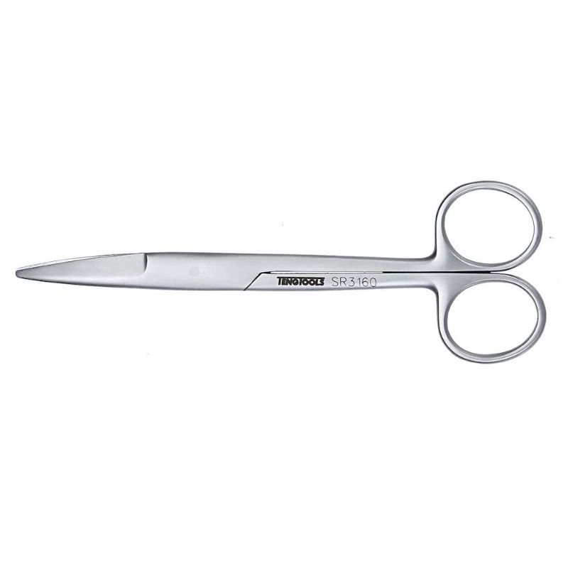 Teng Precision Scissors 160mm with curved sharp points, ideal for clean, intricate cutting of various materials.