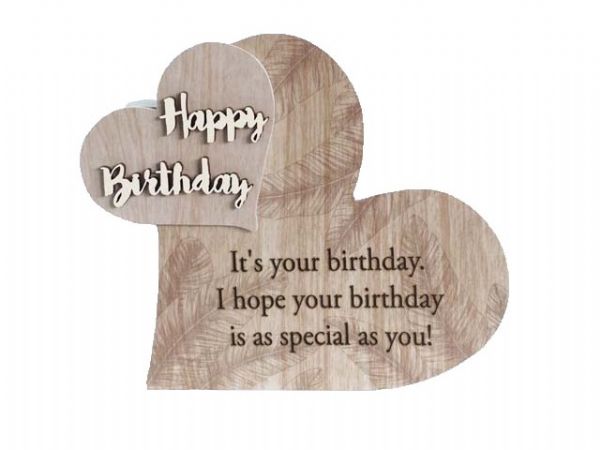 Happy Birthday Heart 18 x 15cm