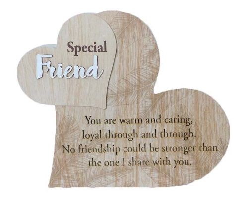 Plaque - Heart Friend 17.6 x 15cm