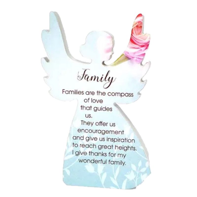 Family Heavenly Rose Angel Plaque